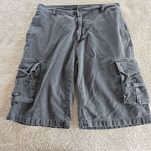 Vintage OP INTL Ocean Pacific Gray Cargo Shorts Y2K Vibes Festival Men's Sz 34